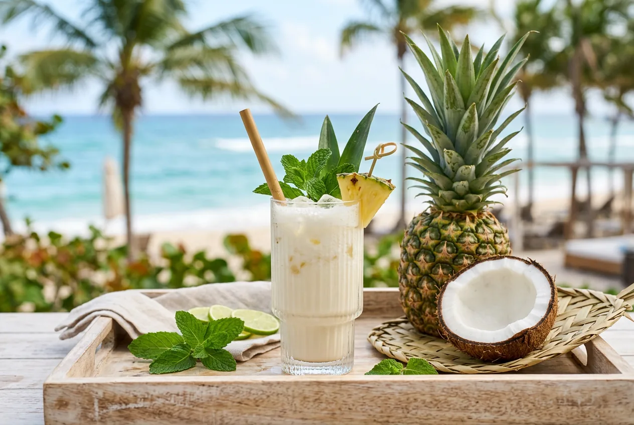 Mocktail coconut-pineapple sain pour la grossesse