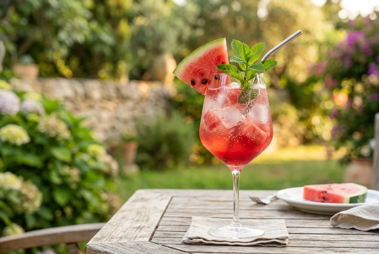 Watermelon spritz d'été terrasse
